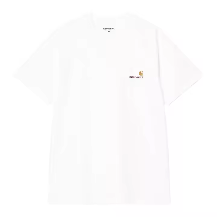 Camiseta Carhartt Blanca S/S American Script T-Shirt White Corte Holgado - 1