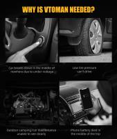 VTOMAN X1 Arrancador de Coche con Compresor de Aire de 100PSI, Arrancador de Coche de 2500A de Pico, Caja de Batería de Litio de 12V, LED de 400 Lúmenes, 10 Protección de Seguridad, Banco de Energía Portátil - details 1