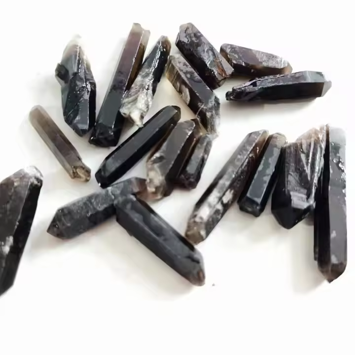Piedra Natural De Smokey Quartz Espécimen De Punto De Cristal Lemurian Para Energía Hechizos Reiki Decoración Del Hogar Mineral De Piedra Cruja - 1