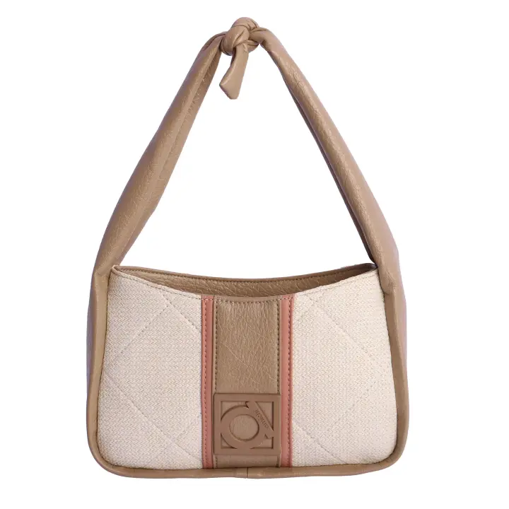 Bolso de hombro para mujer AMICHI Aba de material de rafia con cremallera - 1