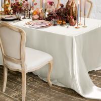 Mantel De Seda Satinada Rectangular Para Bodas Y Banquetes 2 Paquetes Cubierta De Mesa Suave Y Brillante Decoración De Mesa Clásica - details 5