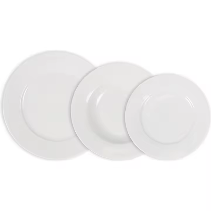 La Mediterránea - Vajilla Redonda 18 Piezas Colección Aneto - Diversidad de Platos - Duradera y Elegante - Resistente a Rayones - Versátil - Calidad Premium - 1