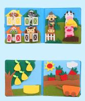 Juguete Educativo Montessori Para Niños Pequeños Tablero Ocupado De Granja Juguete Sensorial Y De Lectura Quieto De Feltro - details 11
