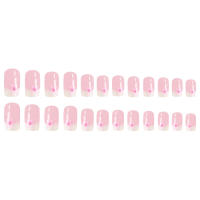 Kit De Uñas Postizas De Presión Para Mujeres Y Niñas 24 Piezas Juego De Uñas Postizas Cortas Cuadradas Con Diseño De Flores Geométricas Y Brillo Moda Oficina - details 30
