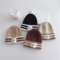Gorro De Cashmere Para Bebés Niños Y Niñas 2024 Invierno Caliente Estilo De Moda Tejido En Rayas Unisex Tamaño Para Edades 1-3 Años Material COTON - details 1