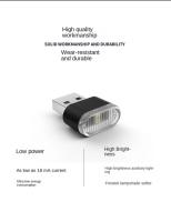 Lámpara Decorativa LED USB Mini Para Interior De Coche Luz Neón Universal Portátil Plug And Play Iluminación De Emergencia - details 8