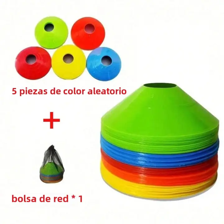 Juego De Discos De Entrenamiento De Fútbol Con Logo 5/10/20/30pcs/set Bolsa De Red Para Almacenamiento Set De Pasos De Entrenamiento De Baloncesto - 1