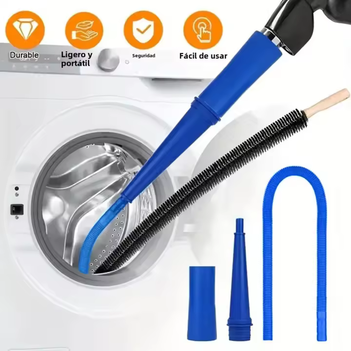 Kit De Limpieza De Ventilador De Secadora Con Adornelamiento De Aspiradora Flexible Y Guía De Hilo Para Eliminar Pelusa Y Pantalla De Linterna - 1