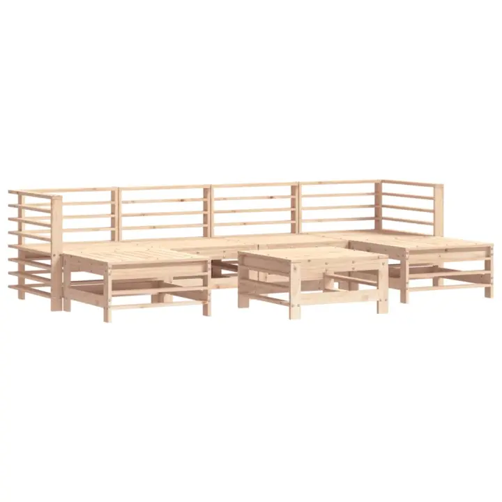 vidaXL Juego de muebles de jardín 7 piezas madera maciza de pino - 1