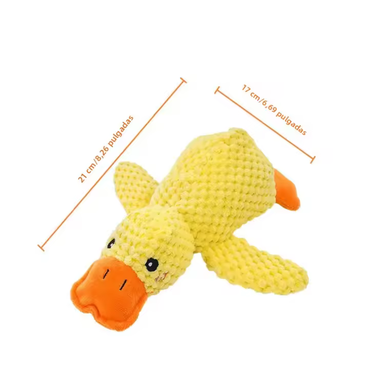 Juguete De Peluche Para Perros Calmante Con Pato De Terciopelo Masticable Y Resistente Al Masticar Para Pequeños Y Grandes Perros Suministros Para Mascotas - 1