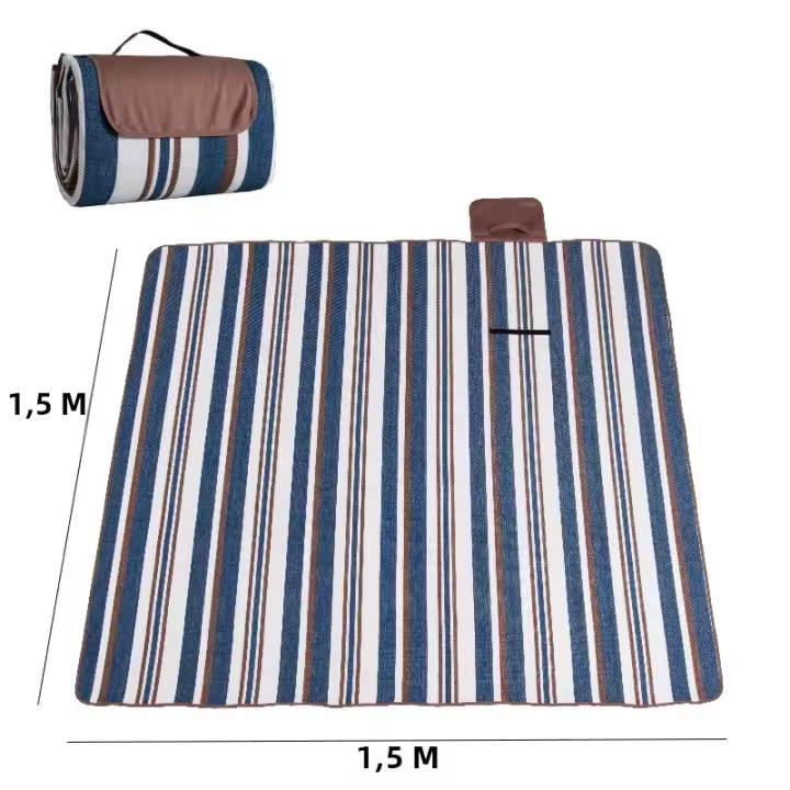 Manta De Picnic Portátil Impermeable De 60/80 Pulgadas Para Exteriores Doble Capa Ancha Antihumedad Suelo De Tenda Playa - 1