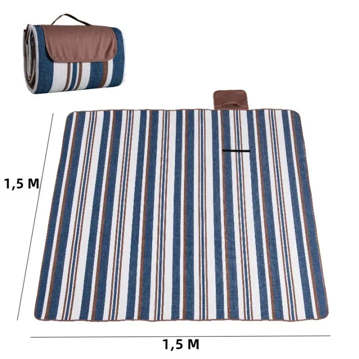 Manta De Picnic Portátil Impermeable De 60/80 Pulgadas Para Exteriores Doble Capa Ancha Antihumedad Suelo De Tenda Playa - 1