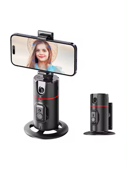 Soporte De Teléfono Móvil Con Rastreo Facial Automático Y Rotación De 360 Grados Soporte Plegable Para Vlog Y Streaming De Vivo Compatible Con Smartphones - 1