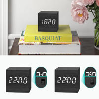 Reloj De Alarma Digital De Madera Con Temperatura Y Control De Voz Reloj De Mesa LED Adorno Artístico Para Decoración De Oficina Y Habitación - details 6