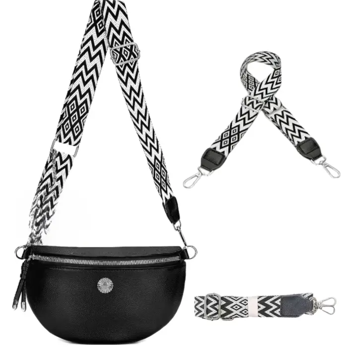 Moem&an Bolso Bandolera Mujer, Bolso Cruzado, Riñonera Elegante para Mujer, 2 Correas Anchas - Bolsillo y Tarjetero Interior - Bolso Cómodo - 1