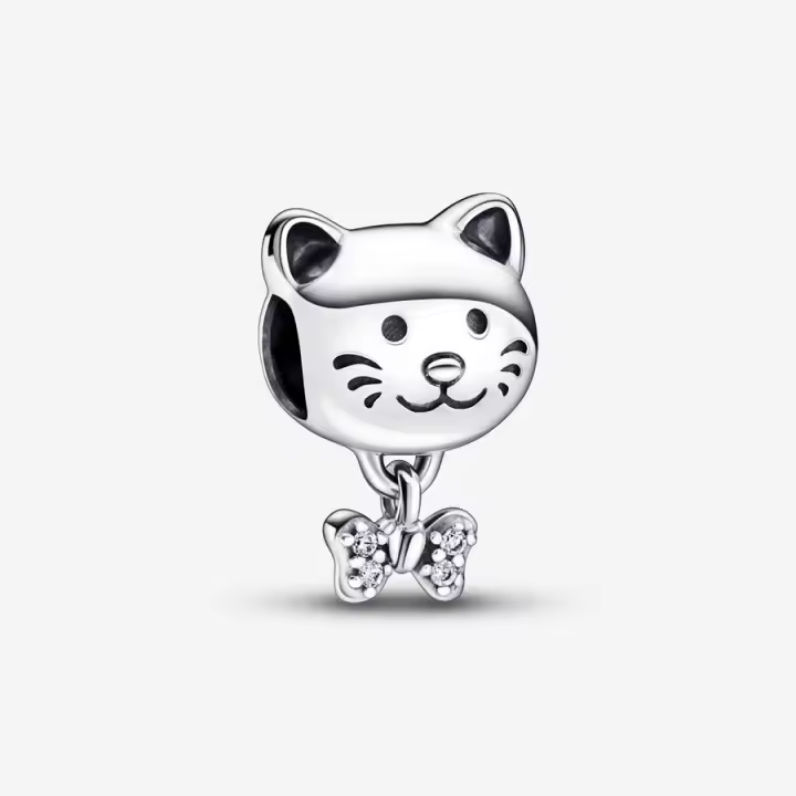 Charm Pandora Mascota Gato y Lazo 792255C01 - 1