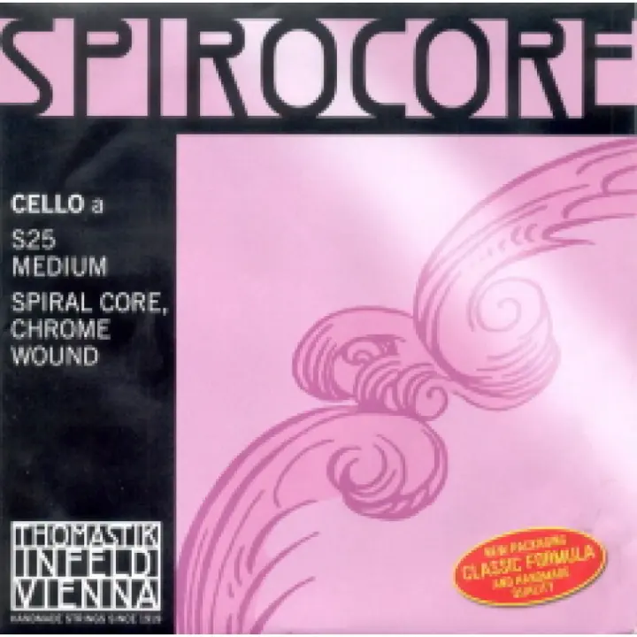 CUERDA VIOLONCELLO-Thomastik (Spirocore S 25) (Metal/Cromo) 1ª Medium Cello 4/4 (La) A (Una Unidad) - 1