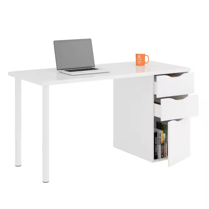 Mesa Escritorio con cajones Athena Blanco artik 135x74x60 cm - 1