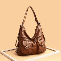 Mochila Vintage De Cuero Sintético Para Mujer Diseñadora 3 En 1 2024 Bolso De Escuela Viaje Mochila Para Damas - details 4
