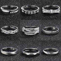 Anillo Abierto Ajustable De Cobre Vintage Geométrico En Color Plata Para Hombres Y Mujeres Anillo De Enunciado Unisex - details 0