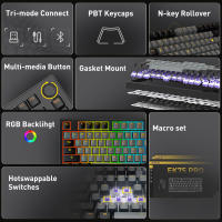 Teclado Mecánico DAREU E75PRO Con Retroiluminación RGB Triple Modo N-Key Rollover Anti-ghosting Switches Dream Multi Media Button - details 1