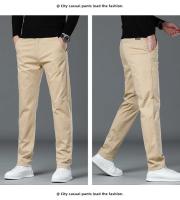 Pantalones Casuales Para Hombre Otoño 97% Algodón Elásticos Rectos Negocios Males Ropa Pantalones Caqui Rojo Royal - details 13