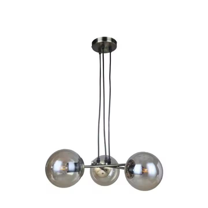 LAMPARA PLAFÓN. LUZ DE TECHO. MATERIAL METAL. COLOR  DORADO/CUERO. LUZ E27 60Wx3  BOMBILLAS. REF. 711 - 1
