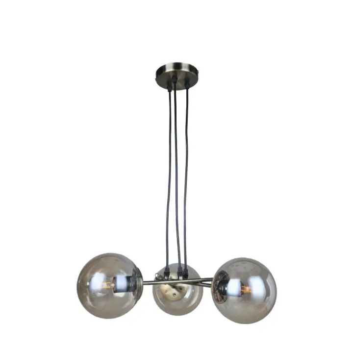 LAMPARA PLAFÓN. LUZ DE TECHO. MATERIAL METAL. COLOR  DORADO/CUERO. LUZ E27 60Wx3  BOMBILLAS. REF. 711 - 1
