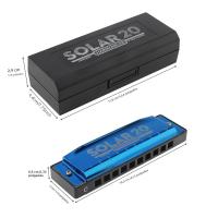 Harmonica Blues De 10 Agujeros 20 Aros Para Principiantes Con Placa De Arcilla De Cobre Marrón / Negro Regalo De Órgano De Bocina - details 1