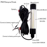 Lámpara LED 20W Submarina Para Pesca Nocturna En Barco Luz Exterior Cálida/Fría Azul Verde Amarilla Longitud De Cable 5M Ángulo De Haz 360 Grados - details 2