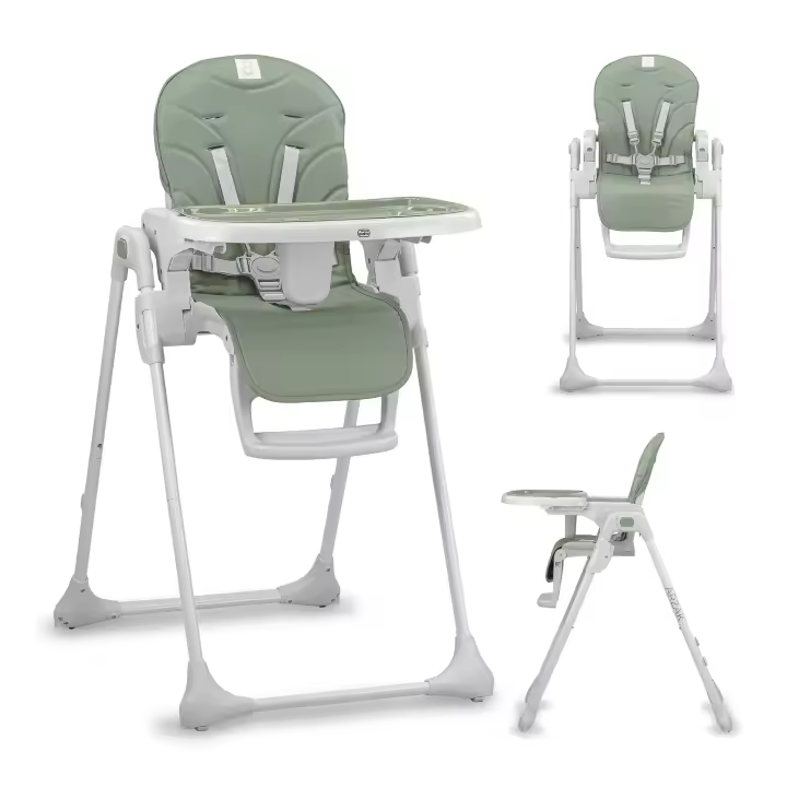 Asalvo Trona Arzak – Trona para Bebé Ligera y Plegable con Altura Regulable, Respaldo Reclinable y Bandeja Extraíble - 1