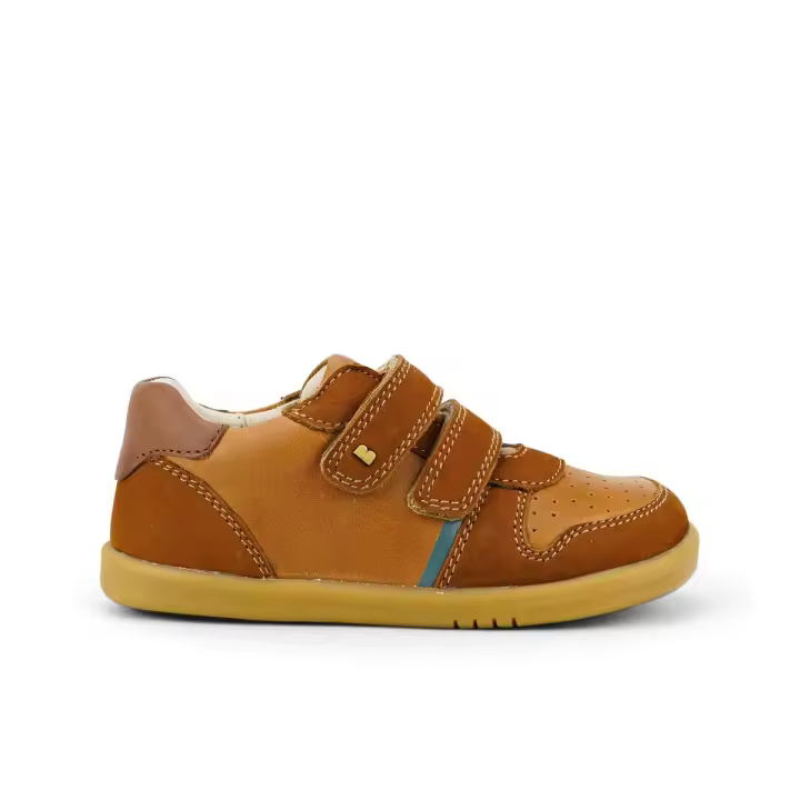 Bobux I-Walk Riley Caramel + Toffee - Zapatos infantiles de piel con doble tira autoadherente - 1