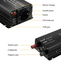 Inversor De Onda Senoidal Pura DC 12V a AC 220V 230V 1500W/2200W/2600W Convertidor De Voltaje Universal Con Enchufe Europeo Accesorios Para Automóvil - details 1