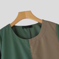 ZANZEA Vestido Midi De Manga Corta Para Mujer Estilo Retro Patchwork Largo Cuello En V Vestido Casual De Verano Sin Ajuste - details 7