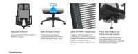 SONGMICS Silla de Oficina de Malla, Silla de Escritorio, Giratorio de 360°, Soporte Lumbar Ajustable, Apoyacabezas y Apoyabrazos, Inclinación del Respaldo hasta 120°, Gris/Negro - details 4