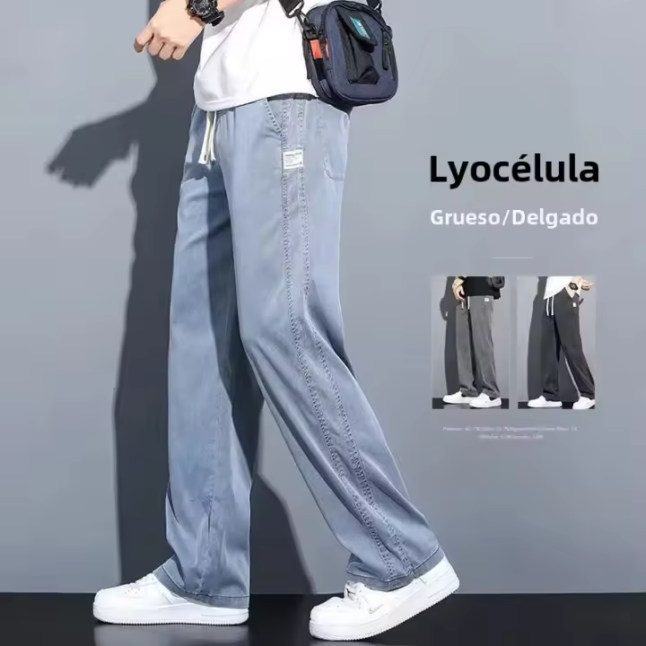 Pantalones casuales para hombres talla de verano elásticos lavables suaves Lyocell estilo coreano pantalones militares verdes - 1