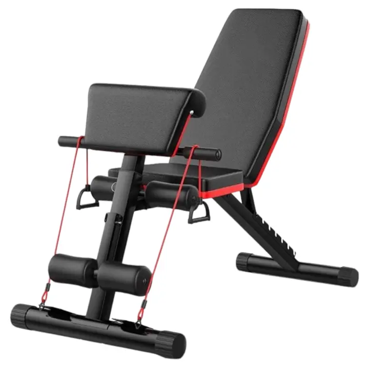 Banco de Mancuerna Plegable Inclinable Banco de Pesas Musculación Multifuncional para Entrenamiento Completo Máquina de Fitness Gimnasio Hogar.Banco plegable para abdominales y mancuernas Banco de pesas Regulable altura . (5490 SG001 H6 D1) - 1