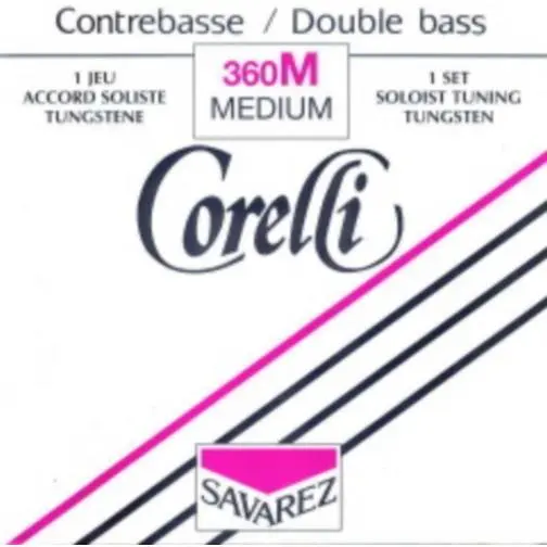 CUERDAS CONTRABAJO-Savarez (Corelli 360/M) (Juego Completo/Tungsteno/Solista) Medium Bass 4/4 - 1