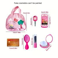 Kit De Maquillaje Pretend Para Niñas Con Bolso De Cosméticos Juego De Teléfono Móvil Set De Belleza Para Uñas Y Labiales Para Juego De Rol - details 3