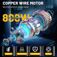 Fresadora de 6,35 mm de diámetro, fresadora eléctrica, 800 W, fresadora a mano, 30.000 rpm, con interruptor basculante de un solo toque con base transparente, con juego de 15 fresas para madera - details 2