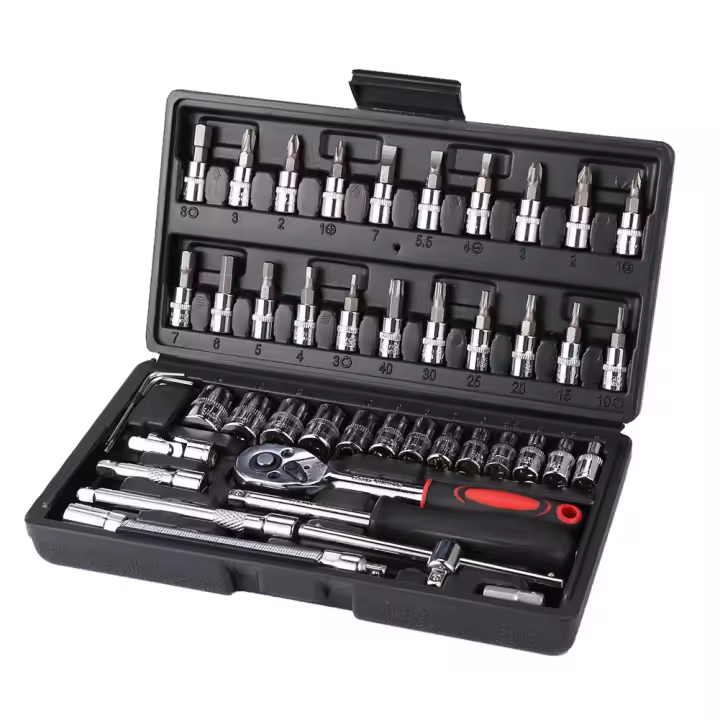 Juego De Herramientas Profesionales 46pcs Juego De Fijación De Tornillos Llaves De Fijación De Pawl Destornilladores Metalmecánica Kit De Herramientas Para Reparación De Coches - 1