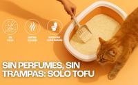 Arena de TOFU Pack x4 para Gatos Ossy 10Kg–24L Arena aglomerante para Gatos Sin químicos  Sin Fragancias Artificiales  99,98% Libre de Polvo Retención de Olores Desechable por el inodoro Tofu Cat Litter. - details 1