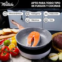 -Juego de 3 Sartenes de 20/24/28 cm, Aluminio Fundido con Vestido Antiadherente para Todo Type de Cocinas, Incluido Inducción, Sin PFOA, Mangos Antiquemadura (Bastei) - details 4