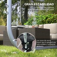 Outsunny Pérgola 3x3 m Cenador de Jardín con Ruedas Protección UV 30+ Impermeable Sacos de Arena y Marco de Acero para Patio Terraza Balcón - details 5