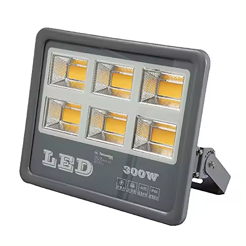 300W FLOODLIGHT LED FOCO PROYECTOR LED PARA EXTERIORILUMINACIÓN DECORACIÓN 2000K LUZ AMARILLA IP66 GRIS - 1