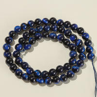 Piedra Natural Dicha Color Azul Tigre Ojo Redonda Perlas De Piedra Preciosa Para Hacer Joyas Pulsera Collar Accesorios 15'' - details 6