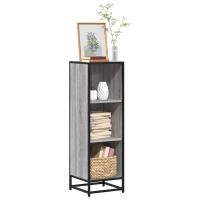 vidaXL Estantería madera de ingeniería 33,5x33x107,5 cm en color Marrón roble/Roble ahumado/Negro y más | almacenamiento funcional diseño moderno para baño dormitorio sala - details 4