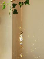 Colgante Boho Catcher De Cristal Hecho a Mano Con Cadena Dorada Para Decoración De Ventana Pared O Jardín Campanas De Viento - details 11