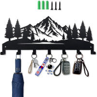 Porta Llaves De Metal Resistente Con Diseño De Montaña Árbol Y Foresta Para Decoración De Entrada Y Pasillo Organizador De Llaves Y Decoración Moderna - details 3
