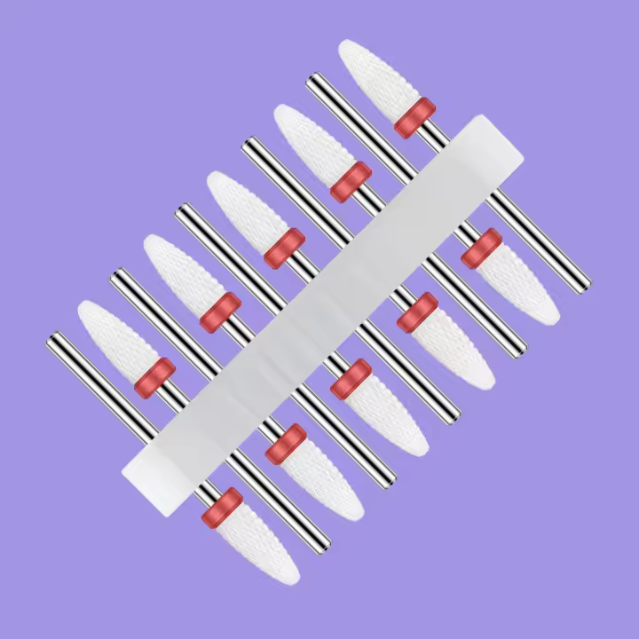 Juego De 10 Piezas De Brocas Para Uñas De Cerámica Para Manicura Eléctrica Corte De Molde Y Pedicura Accesorios De Pulido - 1